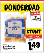 5 kilo aardappels voor €1,49
