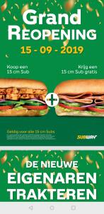 Bij aankoop van een 15 cm Sub een 15 cm Sub gratis