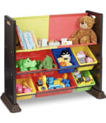 Relaxdays Infantil con 6 Cajas de Almacenamiento, 1 Compartimento de Tela, 81,5 x 95,5 x 37 cm por 35,52€