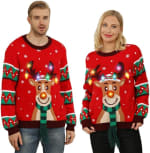 Sweaters Navideños Ugly ZZCP con Luz LED por $698 en Amazon