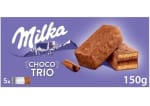 Bizcochos rellenos de cacao y cubiertos de chocolate Choco Trio Milka 150 g. por 1,70€.