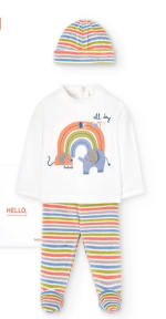 Conjunto de terciopelo recién nacido por 14,95€.