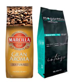 1kg Marcilla Gran Aroma Natural y 1kg Mogorttini Intenso de café en grano por 21,21€