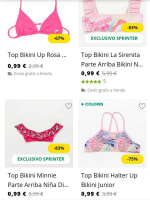 seleccion de bikinis de niña a 0,99 €