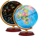 Exerz Globo Terráqueo Iluminado 20cm, Mapa en Español, Político (Día) y Constelaciones Estrellas (Noche) por 31,99€