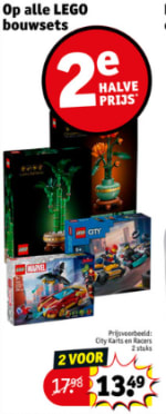 2e Halve prijs op geselecteerde LEGO Bouwsets bij Kruidvat