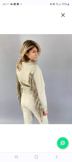 EST’FRANGES BLOUSE LEATHER "OFF WHITE"