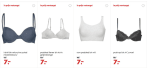 Verschillende bh's aan verlaagde prijs van 7€ in HEMA
