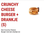 Crunchy Cheeseburger + Drankje voor €2,20 dmv code