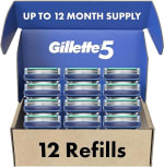 Gillette 5 Recambios de Cuchillas de Afeitar 12 unidades por $443 en Amazon