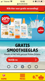 Gratis smoothieglas bij aankoop van zonneproducten
