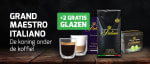2 gratis dubbelwandige luxe glazen bij Koffiemarkt