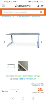 Bureau grijs met geborsteld aluminium kleur