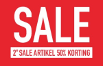 2e artikel 50% korting op alle sale bij Ziengs