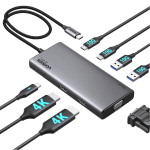 Adaptateur USB C HUB Ugreen Revodok 308 Docking Station Hub USB C - 2 HDMI 4K 1 VGA 1080P Triple Affichage 8 en 1 à 39,99€