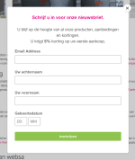 5% korting na aanmelding van de nieuwsbrief