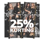 25% korting op alle party items