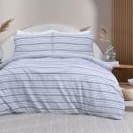 Grab Sleepdown stripe seersucker grey reversible duvet cover set from Amazon for £7.71