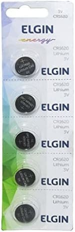 Bateria de lítio, modelo CR1620 com 5 unidades da Elgin - R$ 7,67