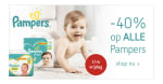 40% korting op Pampers luiers diverse maten