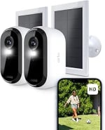 Lot de 2 Caméras de Surveillance WiFi Extérieure sans fil Arlo Essential 2 HD avec 2 Panneaux Solaire à 149,99€