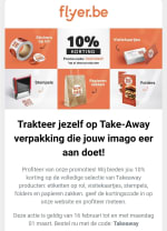 10 % korting op de volledige selectie van takeaway