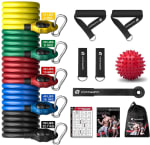 Bandas Elásticas Musculación con Asas, Correas de Tobillo y Anclaje para Puerta por 13,99€