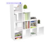 Dormidán Estantería en forma de escalera con almacenamiento en 10 cubos 110x29x110 cm por 39,90€