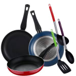 Set 3 sartenes de aluminio prensado 20/24/28cm y 3 utencilios a solo 19,99€