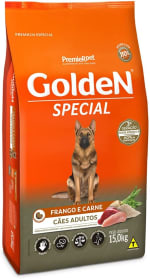 Ração Golden para Cães Adultos, sabor Frango e Carne de 15kg - R$ 146,74