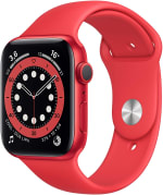Apple Watch Series 6 - 44 mm - Rood Sport 40mm Red (Red Silicone Strap) voor €309 bij Amazon
