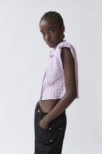 Camisa Popelín Hombreras por solo 7,99€ en Zara