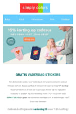 15% korting op cadeaus met naam voor vaderdag bij Simply Colors