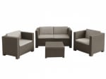 Conjunto de Jardín Diva Confort Sofá + 2 Sillones + Mesa de centro Wengué por 189€