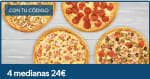 4 medianas por 24€ en Dominos