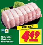 Gekruide filetrollade, per kilo voor €4.49
