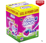 Witte Reus Wasmiddelcapsules 3+1 Power Caps Kleur 80 stuks voor €10,99 bij Trekpleister