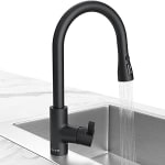 Coree Kraan keuken zwart, keukenkraan uittrekbaar