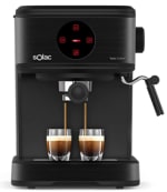 Solac CE4498 Taste Control - Cafetera espresso táctil, 20bar, Double Cream, Espresso y Cappuccino, 850W, parada automática, 1 o 2 cafés, Monodosis/molido, Vaporizador de acero inoxidable, 1.5 L, negra