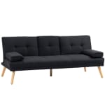 HOMCOM Sofá Cama 3 Plazas con Respaldo Ajustable 181x77x78 cm Gris por 166,32€