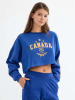 Sudadera Crop para Mujer Print Canada por 9.99€