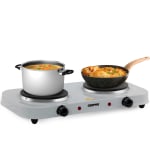 Pick the Geepas universal electric countertop double hot plate from Geepas as low as £19.79