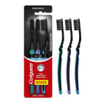 Kit com 3 Escovas de Dente da Colgate, modelo Slim Soft Black - R$ 25,05