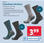 Pack de 2 pares de calcetines térmicos de algodón con sistema anti ampollas. Tallas y modelos para hombre y mujer.