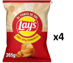 4 Bolsas de Patatas fritas al punto de sal Lay's bolsa 265 g por 6.27€