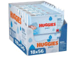 lingettes bébé Pure Huggies- 18 paquets de 56 lingettes (1008 lingettes) - 99% d'eau pure - sans parfum à 17,99€