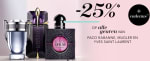 25% korting op alle geuren van Paco Rabanne, Mugler en Yves Saint Laurent