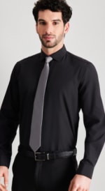 Camisa de Vestir Lisa y Texturada Slim Fit por $8.990