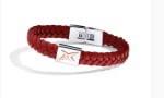 Bracelet Mauboussin cuir rouge, acier et diamant à 59€