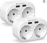 2 Enchufes Multiple con 2 Tomas y 2 USB a solo 10,99€